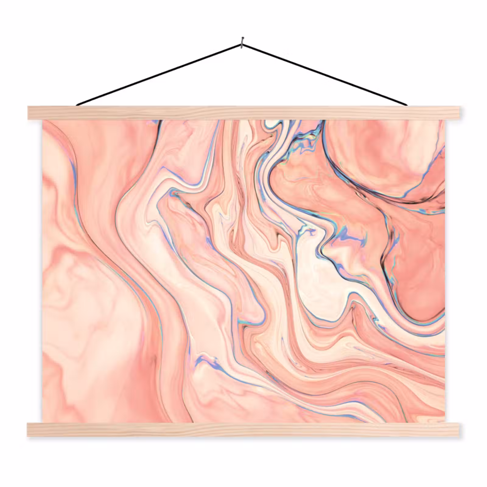 Schoolplaat - Marmer - Pastel - Roze - Blauw - Marmerlook - Abstract — 1