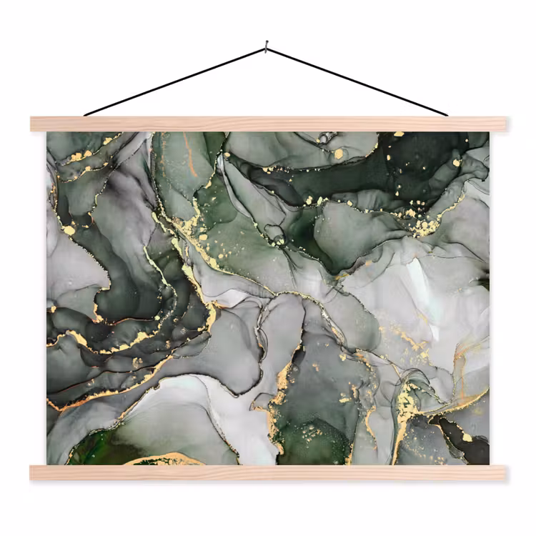 Schoolplaat - Luxe - Marmer - Groen — 1