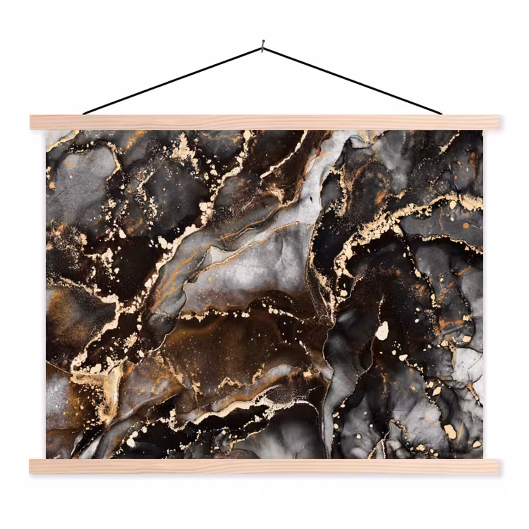 Schoolplaat - Marmer - Goud - Glitter - Luxe — 1