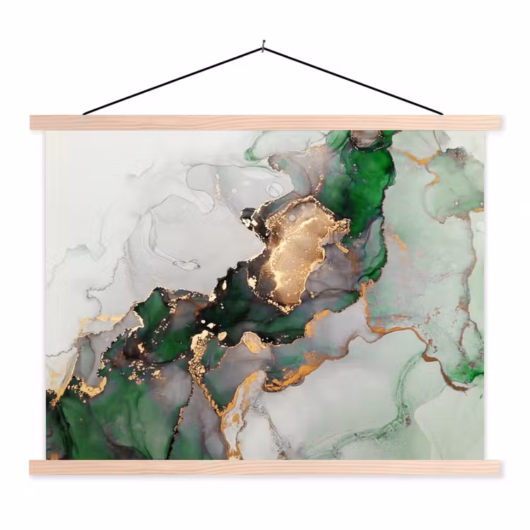 Schoolplaat - Marmer - Goud - Groen - Luxe — 1