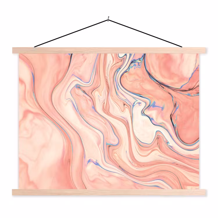 Schoolplaat - Marmer - Pastel - Roze - Blauw - Marmerlook - Abstract — 1
