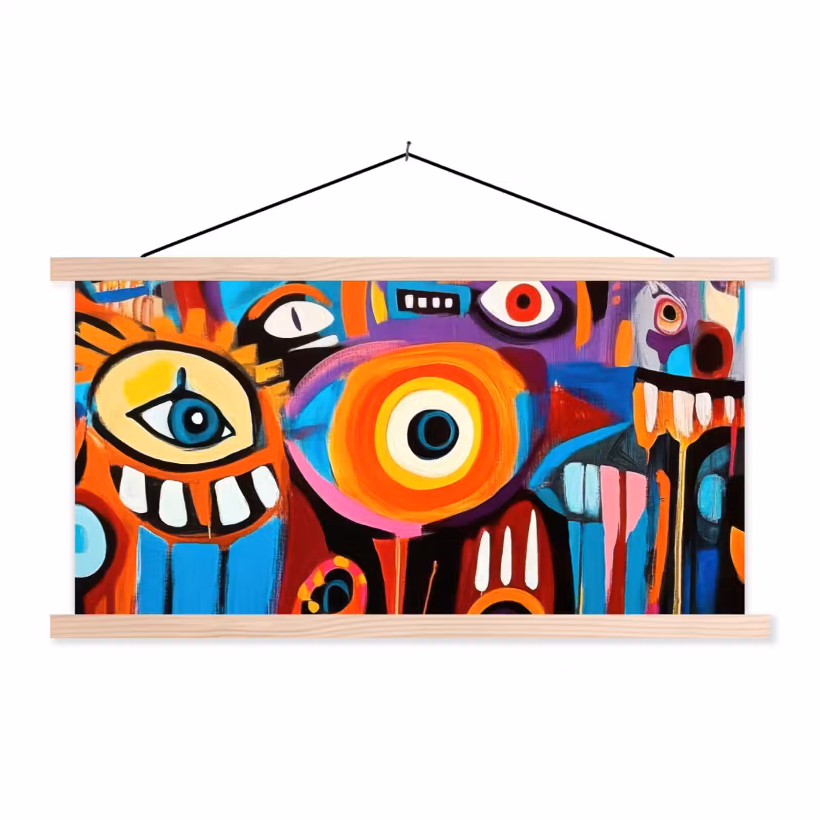 Schoolplaat - Abstract - Gezicht - Kleurrijk — 1