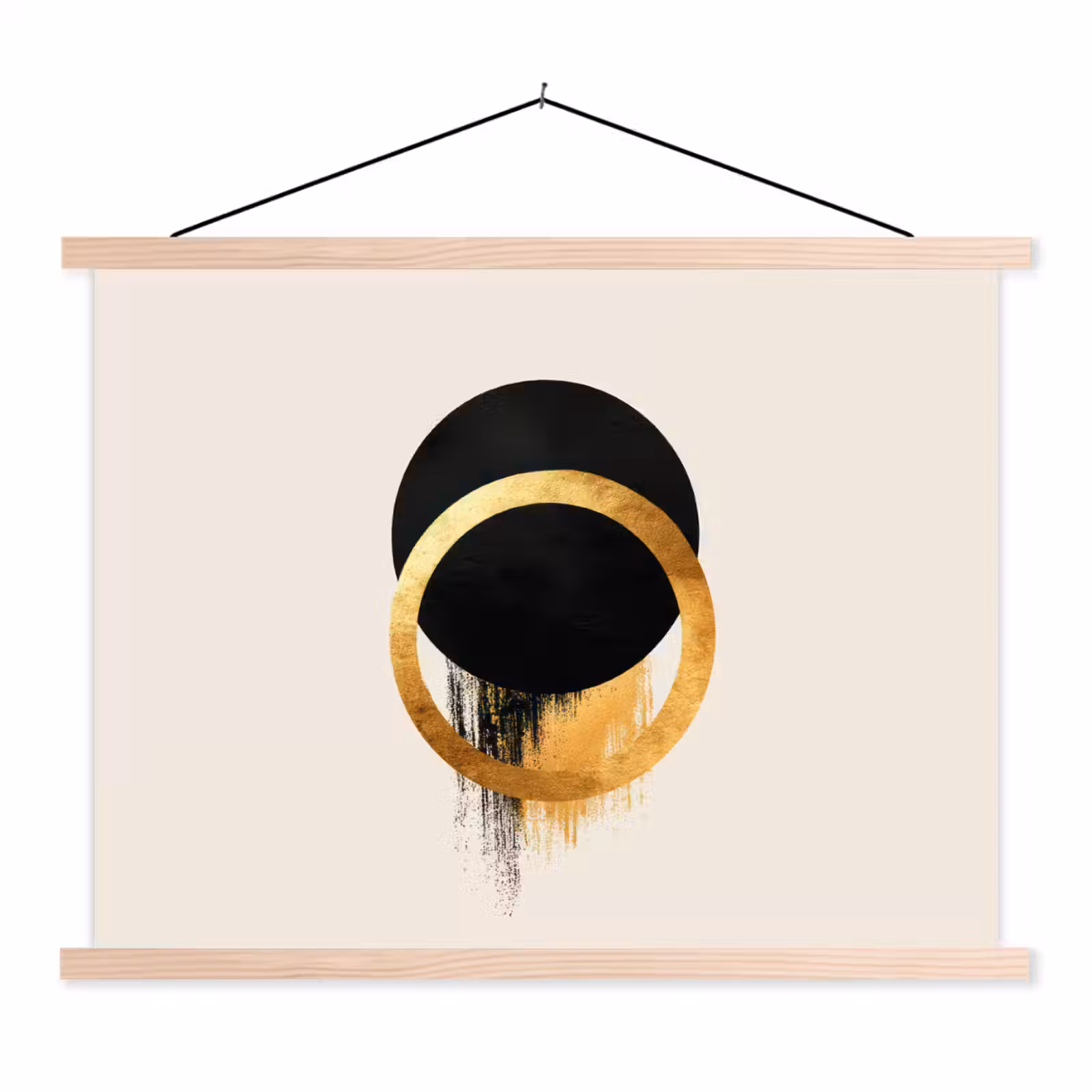 Schoolplaat - Abstract ontwerp - Zwarte cirkel - Verfvlekken — 1