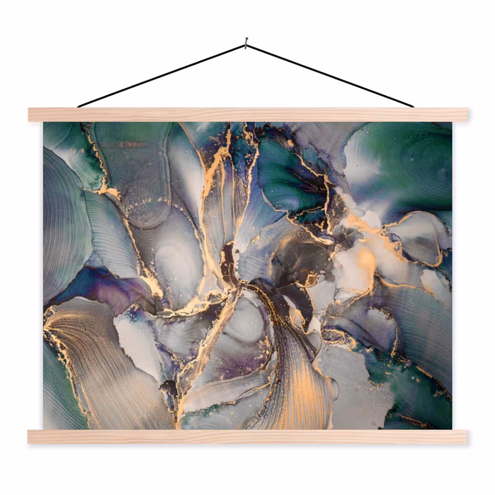 Schoolplaat - Goud - Blauw - Marmer — 1