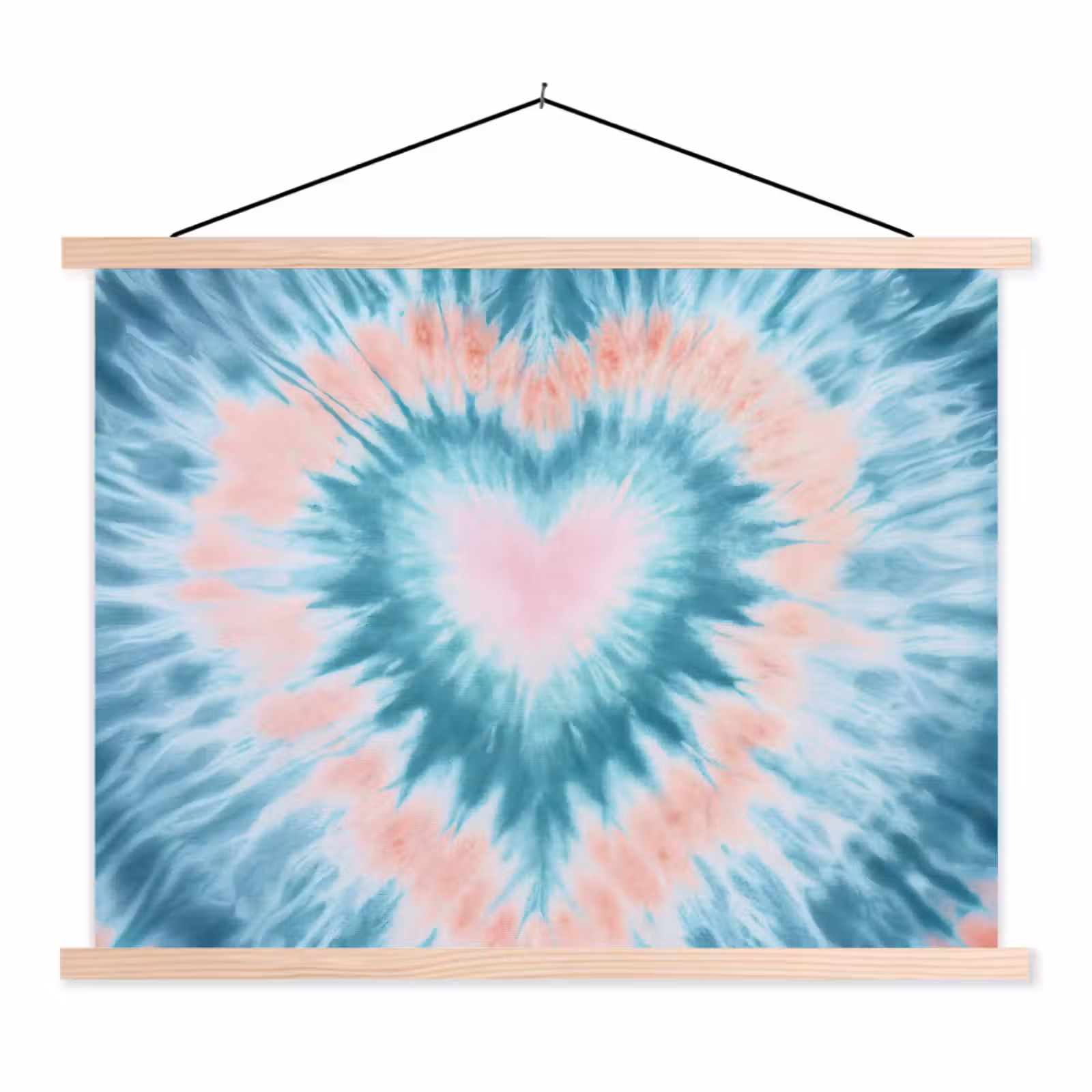 Schoolplaat - Hartvormig - Tie dye - Pasteltinten - Lichtgroen — 1