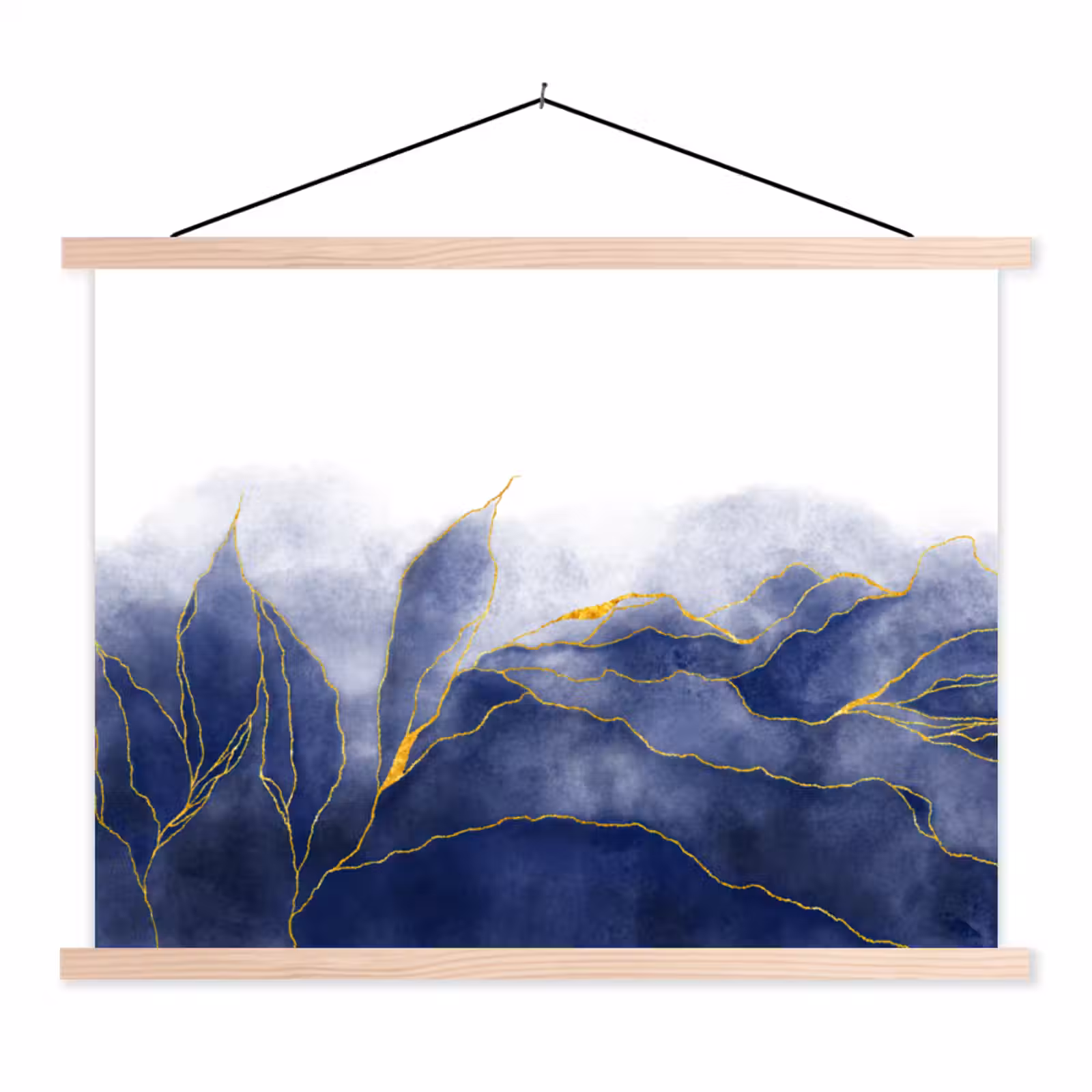 Schoolplaat - Marmer - Blauw - Marmerlook - Goud - Textuur — 1