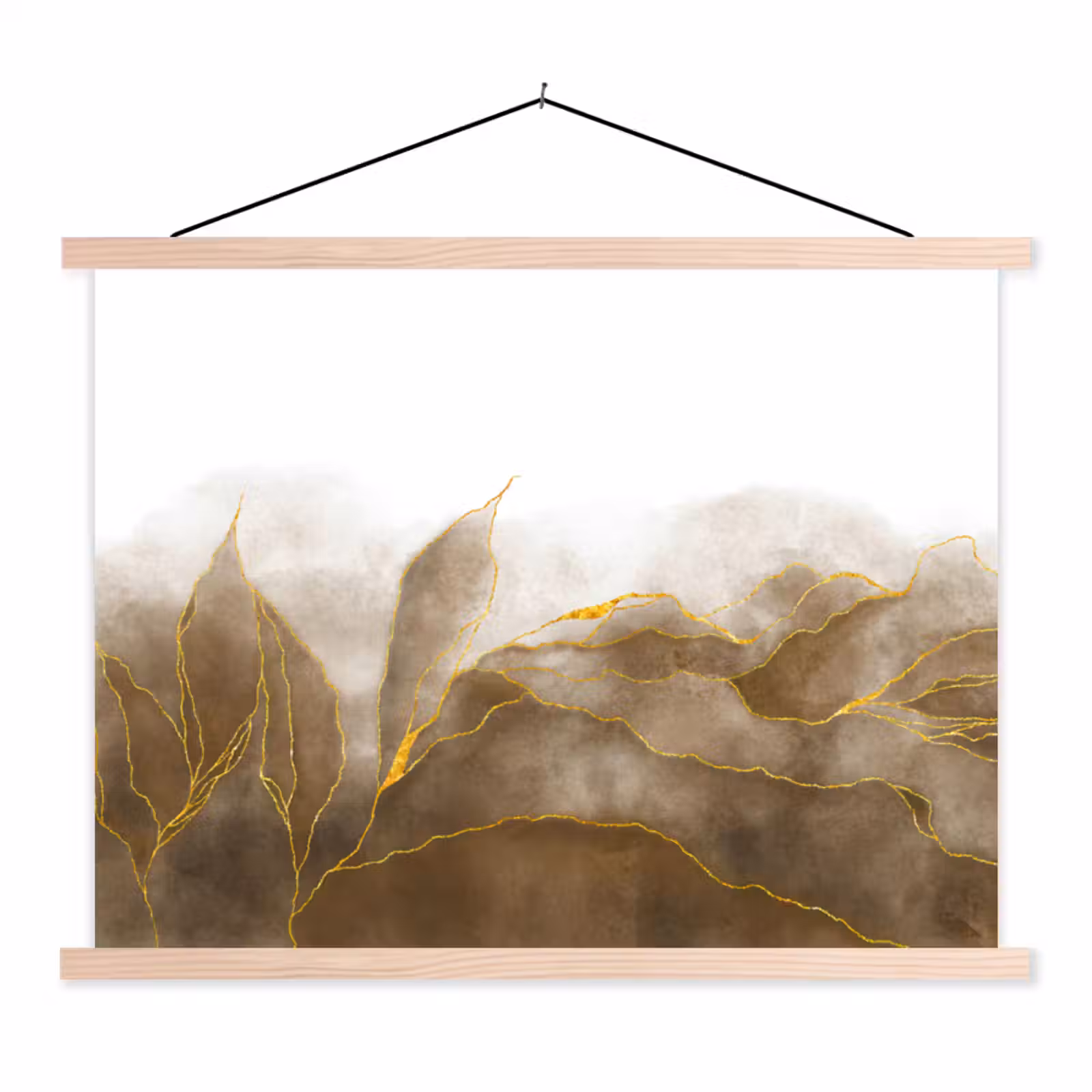 Schoolplaat - Marmer - Goud - Bruin - Textuur - Marmerlook — 1