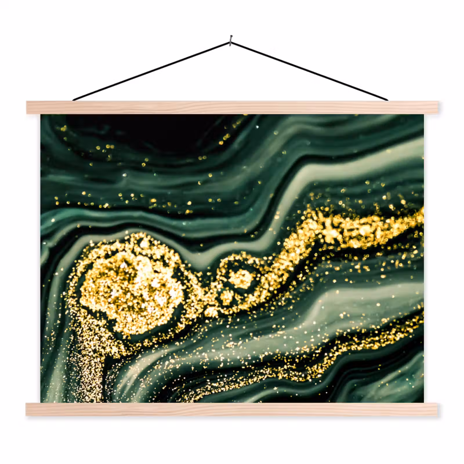Schoolplaat - Marmer - Goud - Glitter - Groen - Marmerlook - Luxe — 1
