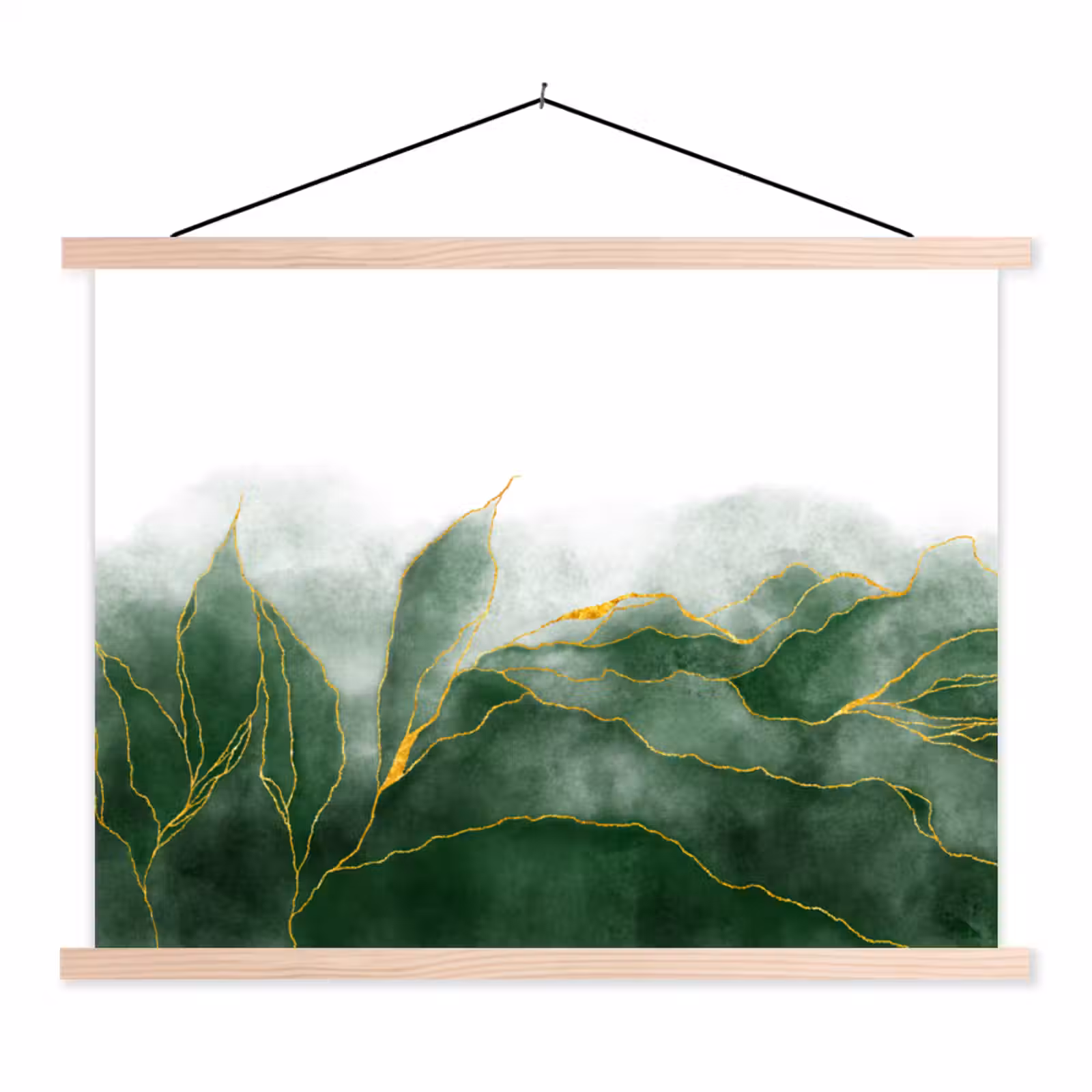 Schoolplaat - Marmer - Groen - Luxe - Goud - Marmerlook — 1