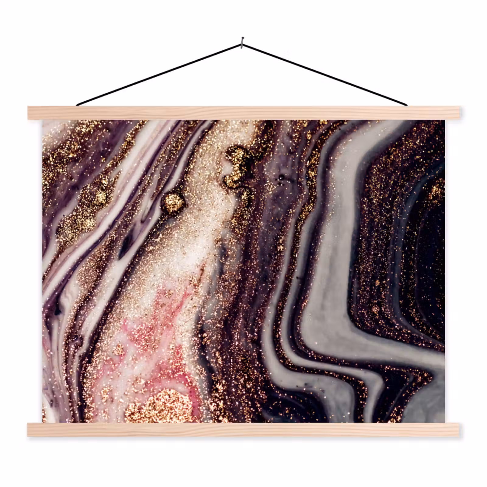 Schoolplaat - Marmer - Roze - Goud - Glitter - Marmerlook — 1