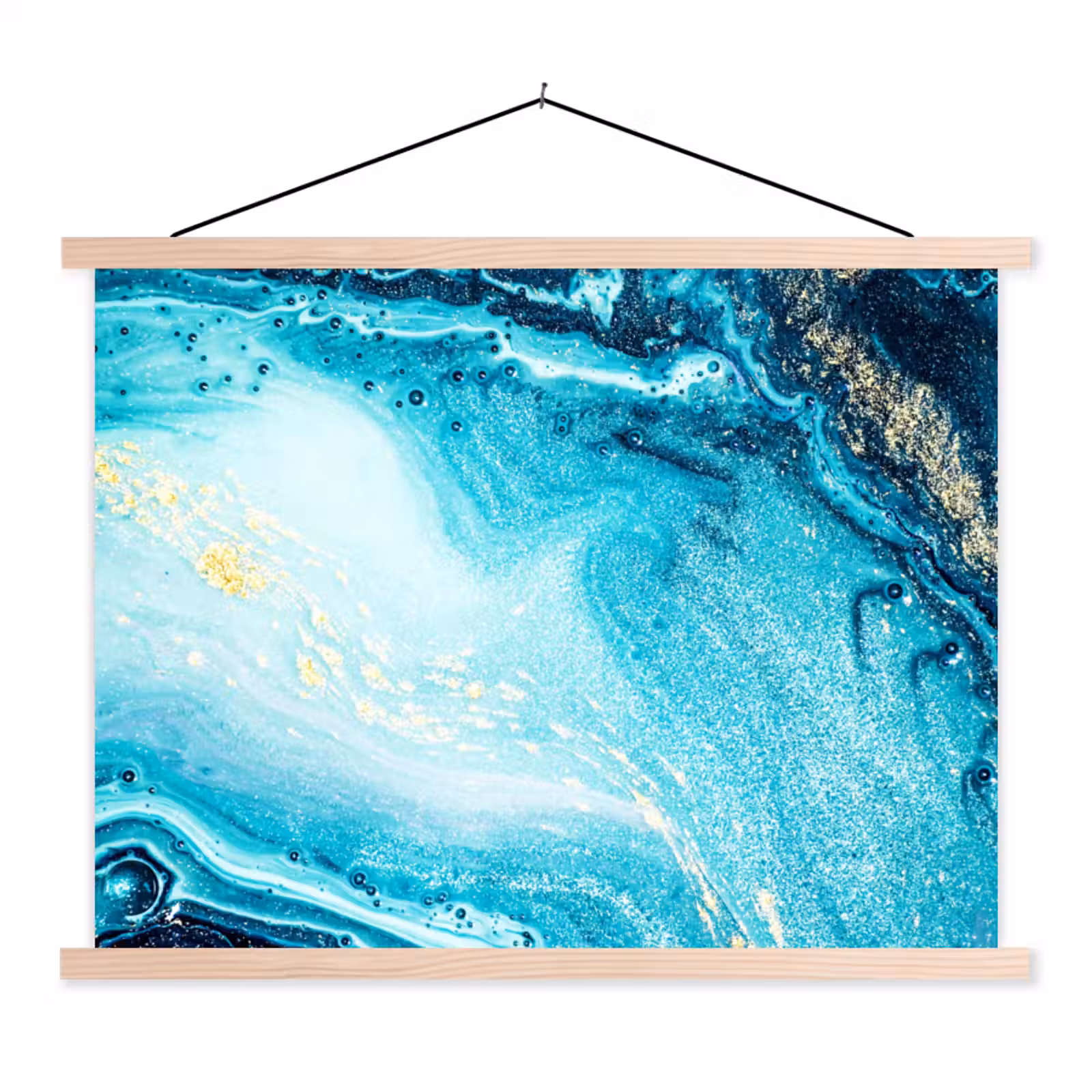 Schoolplaat - Marmerlook - Blauw - Goud - Luxe - Glitter - Marmer — 1