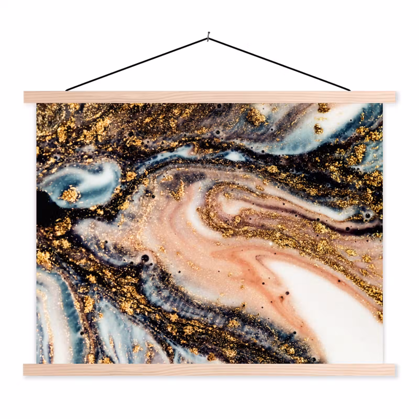 Schoolplaat - Marmerlook - Goud - Zwart - Glitter - Chic — 1