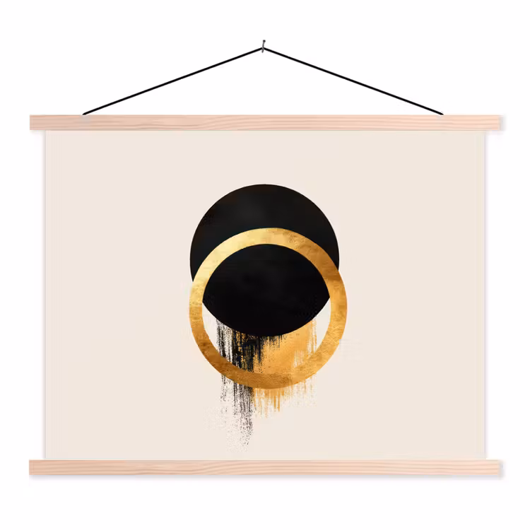 Schoolplaat - Abstract ontwerp - Zwarte cirkel - Verfvlekken — 1