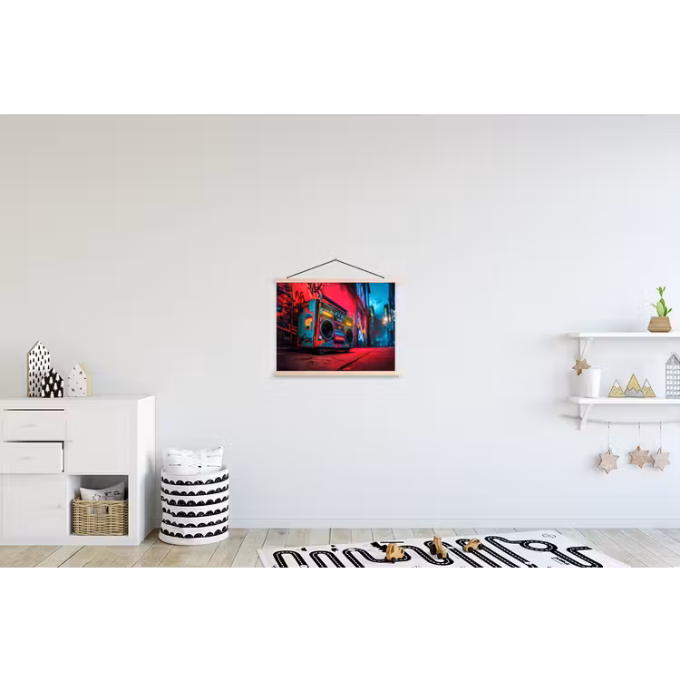 Schoolplaat - Boombox - Rood - Graffiti - Neon — 3