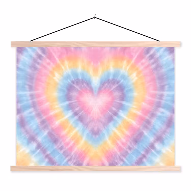 Schoolplaat - Hartvorm - Pastelkleuren - Tie Dye — 1