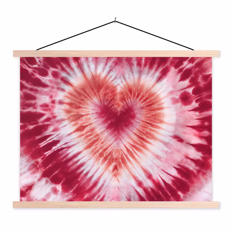 Schoolplaat - Hartvorm - Roze - Tie dye — 1