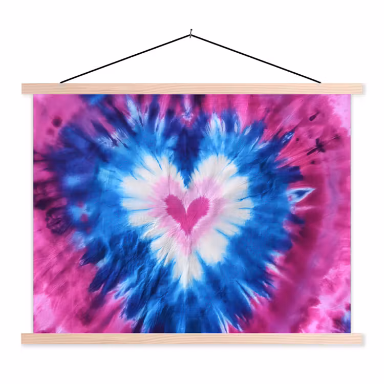 Schoolplaat - Hartvormig - Tie dye - Paars — 1