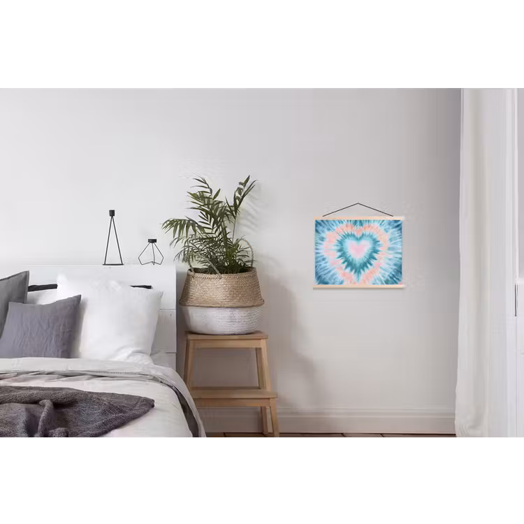 Schoolplaat - Hartvormig - Tie dye - Pasteltinten - Lichtgroen — 2