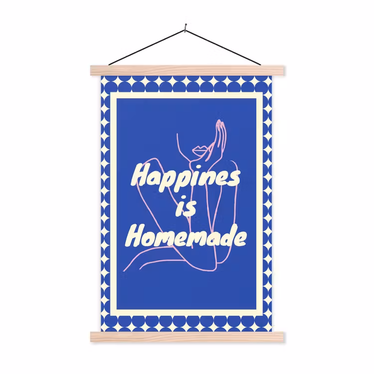 Schoolplaat - Lijntekening - Vrouw - Quote - Blauw — 1