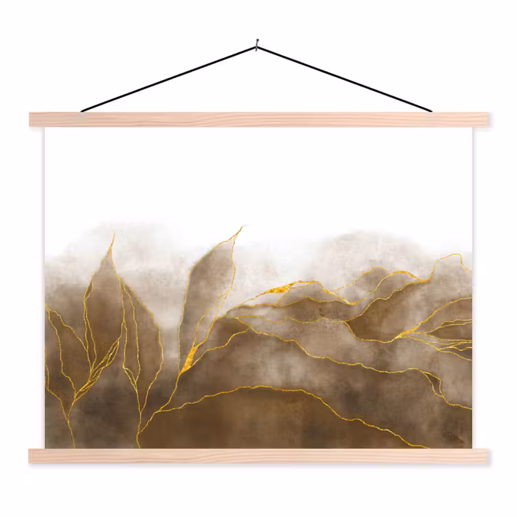 Schoolplaat - Marmer - Goud - Bruin - Textuur - Marmerlook — 1