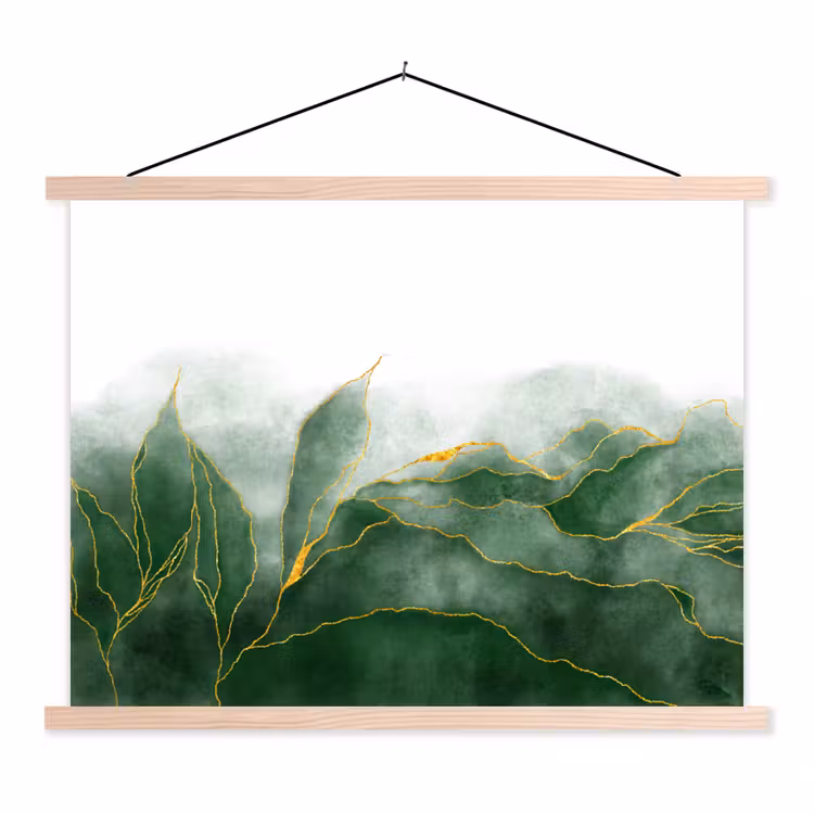 Schoolplaat - Marmer - Groen - Luxe - Goud - Marmerlook — 1