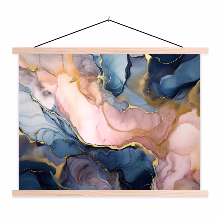 Schoolplaat - Marmer - Roze - Blauw — 1