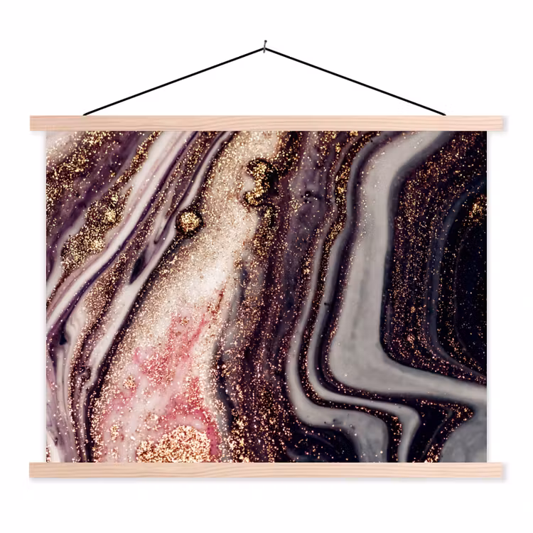 Schoolplaat - Marmer - Roze - Goud - Glitter - Marmerlook — 1