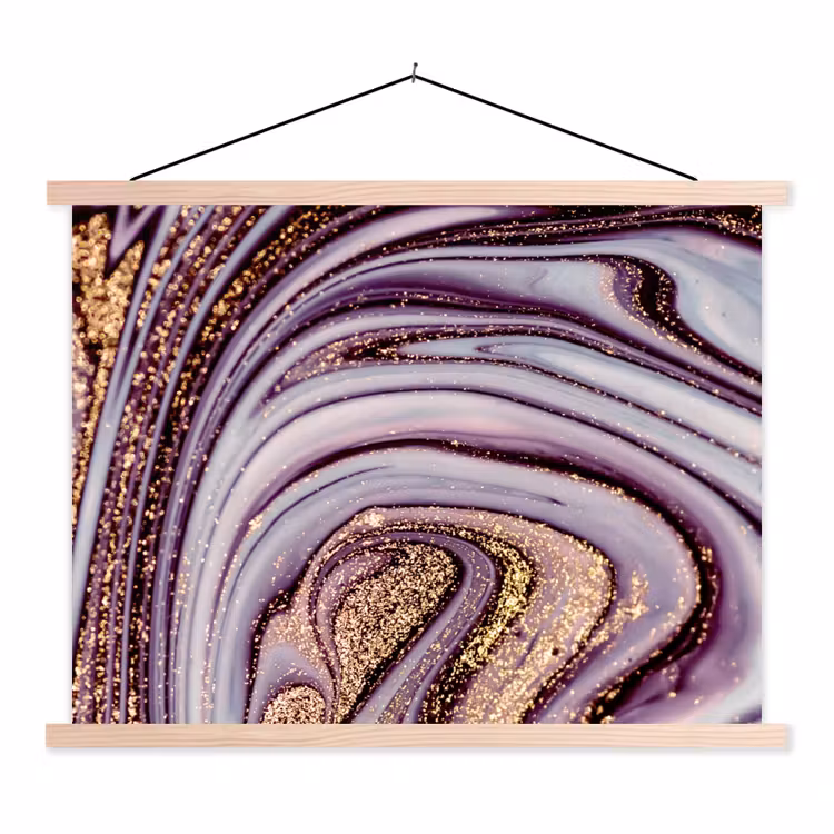 Schoolplaat - Marmer - Roze - Goud - Glitter - Marmerlook - Luxe — 1