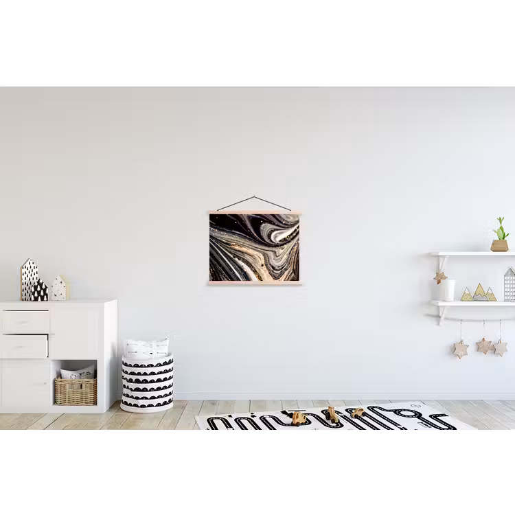 Schoolplaat - Marmerlook - Zwart - Goud - Wit - Glitter - Marmer — 3