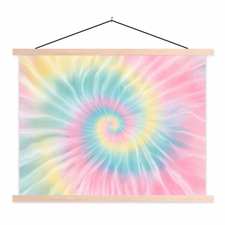 Schoolplaat - Pasteltinten - Tie dye - Roze — 1