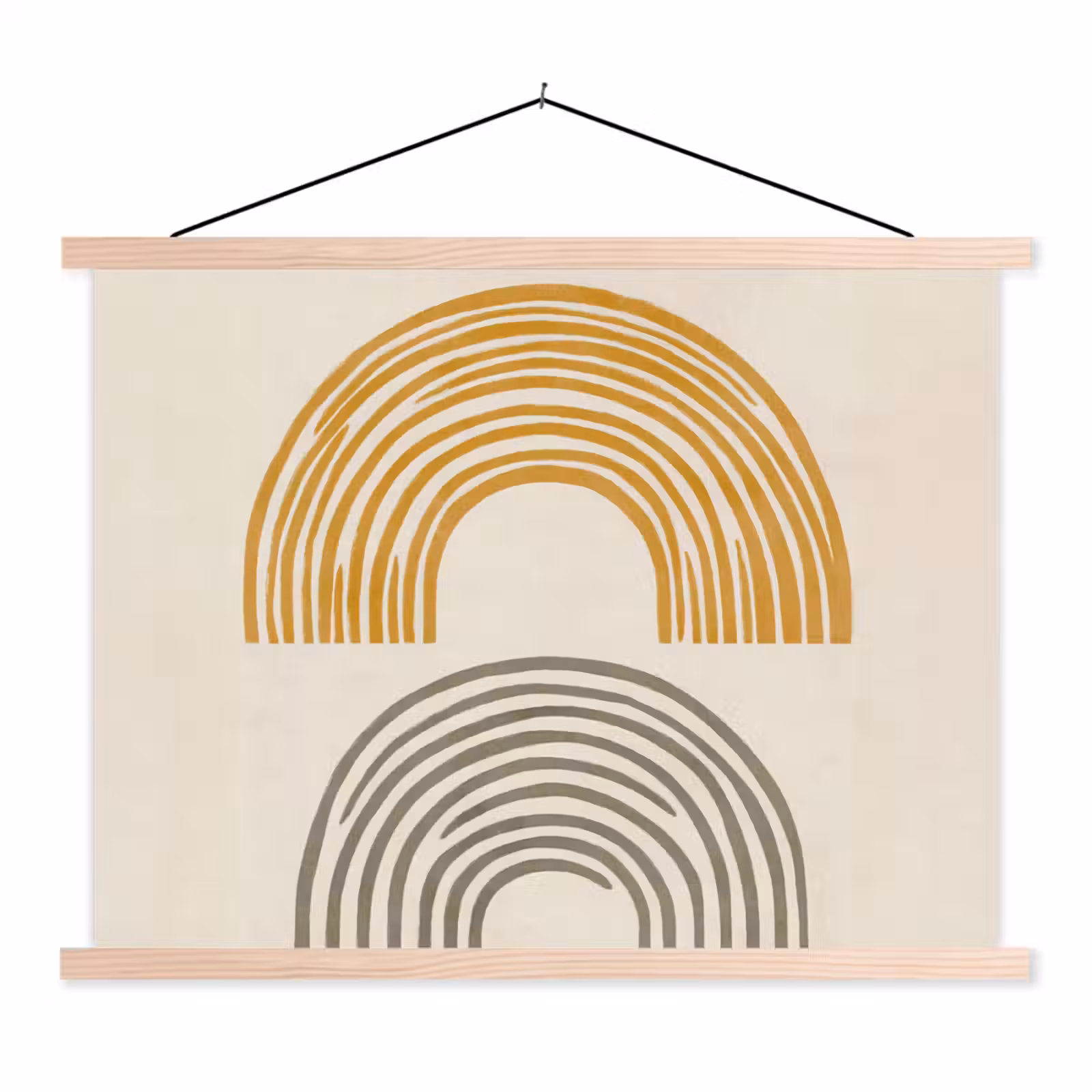 Schoolplaat - Bogen - Lijnen - Oranje - Minimalistisch — 1