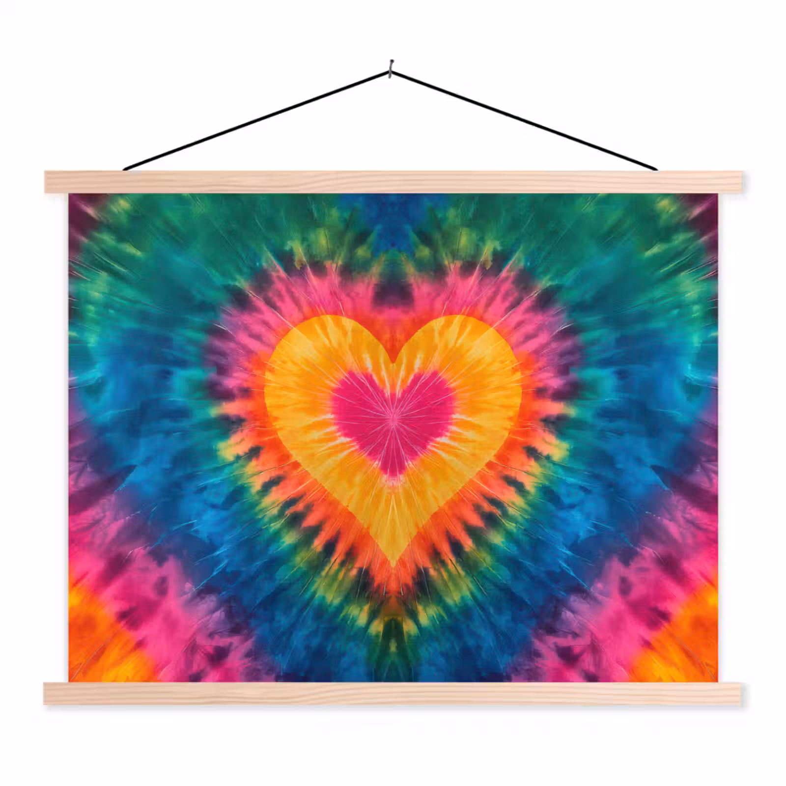 Schoolplaat - Hart - Tie Dye - Kleurrijk — 1