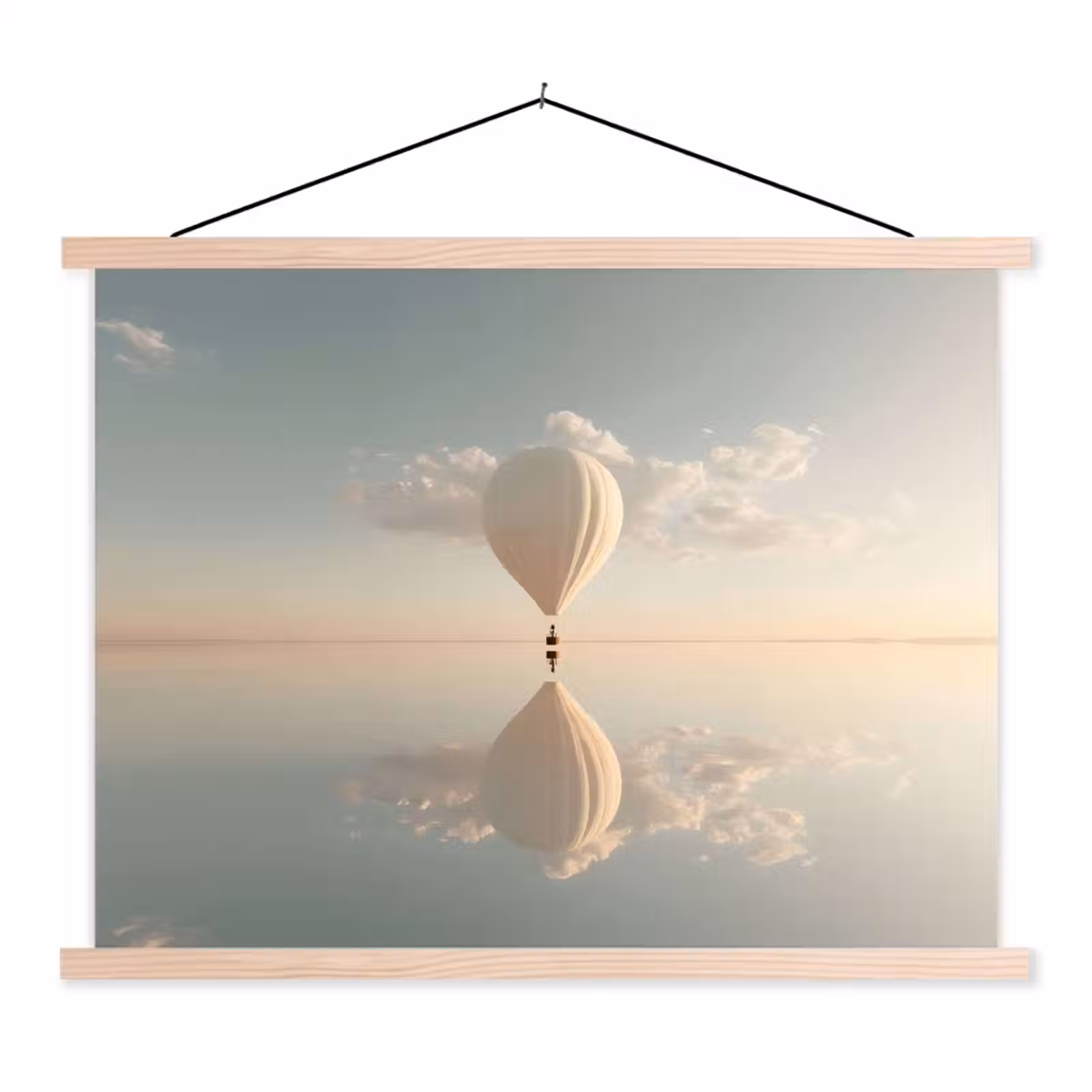 Schoolplaat - Luchtballon - Wolken - Water - Blauw — 1