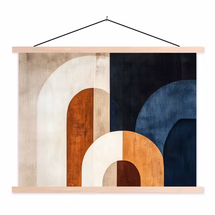 Schoolplaat - Abstract - Vormen - Donkerblauw — 1
