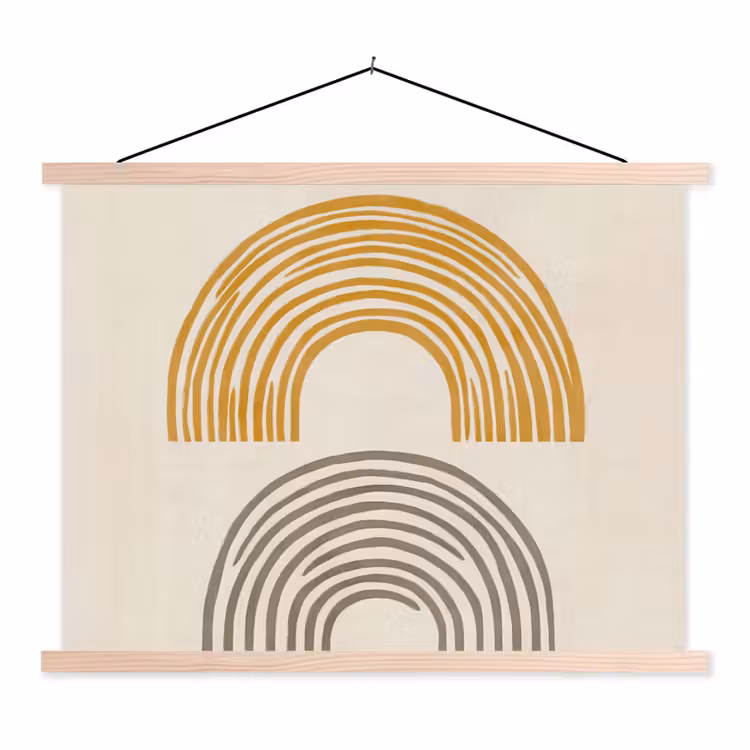 Schoolplaat - Bogen - Lijnen - Oranje - Minimalistisch — 1