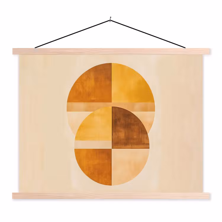 Schoolplaat - Cirkels - Geel - Minimalistisch — 1