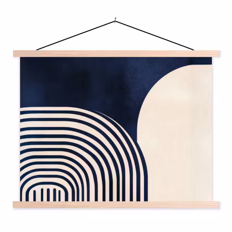 Schoolplaat - Donkerblauw - Abstract - Lijnen — 1