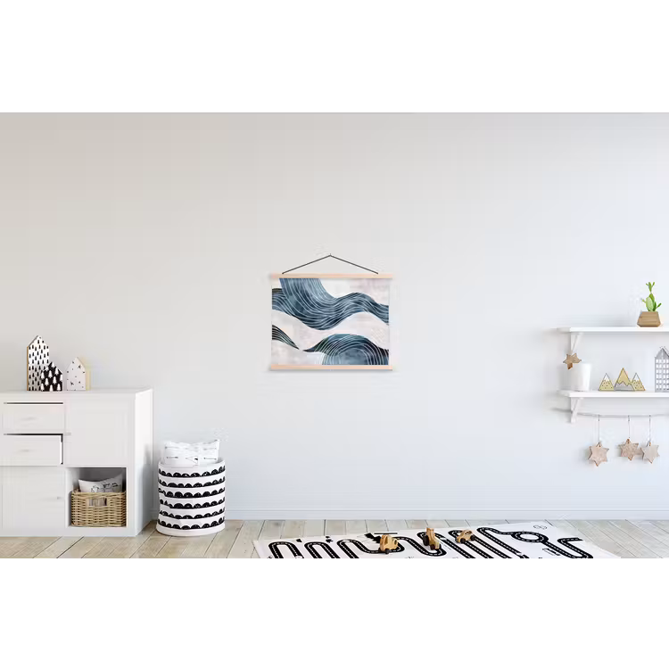 Schoolplaat - Lijnen - Golven - Abstract - Blauw — 3