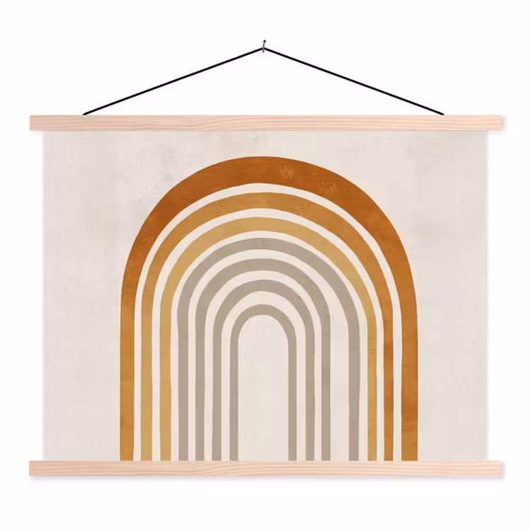 Schoolplaat - Minimalistisch - Boog - Lijnen - Beige — 1