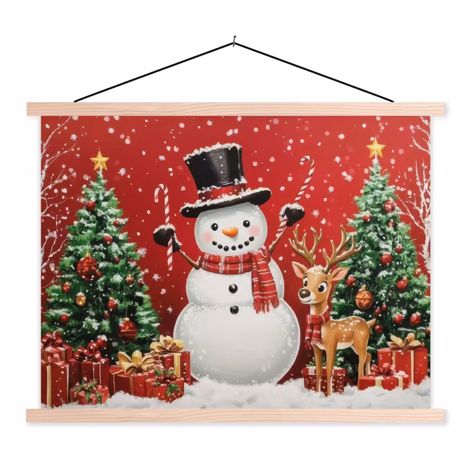Schoolplaat - Feestvreugde - Winterbos - Kleurrijk — 1
