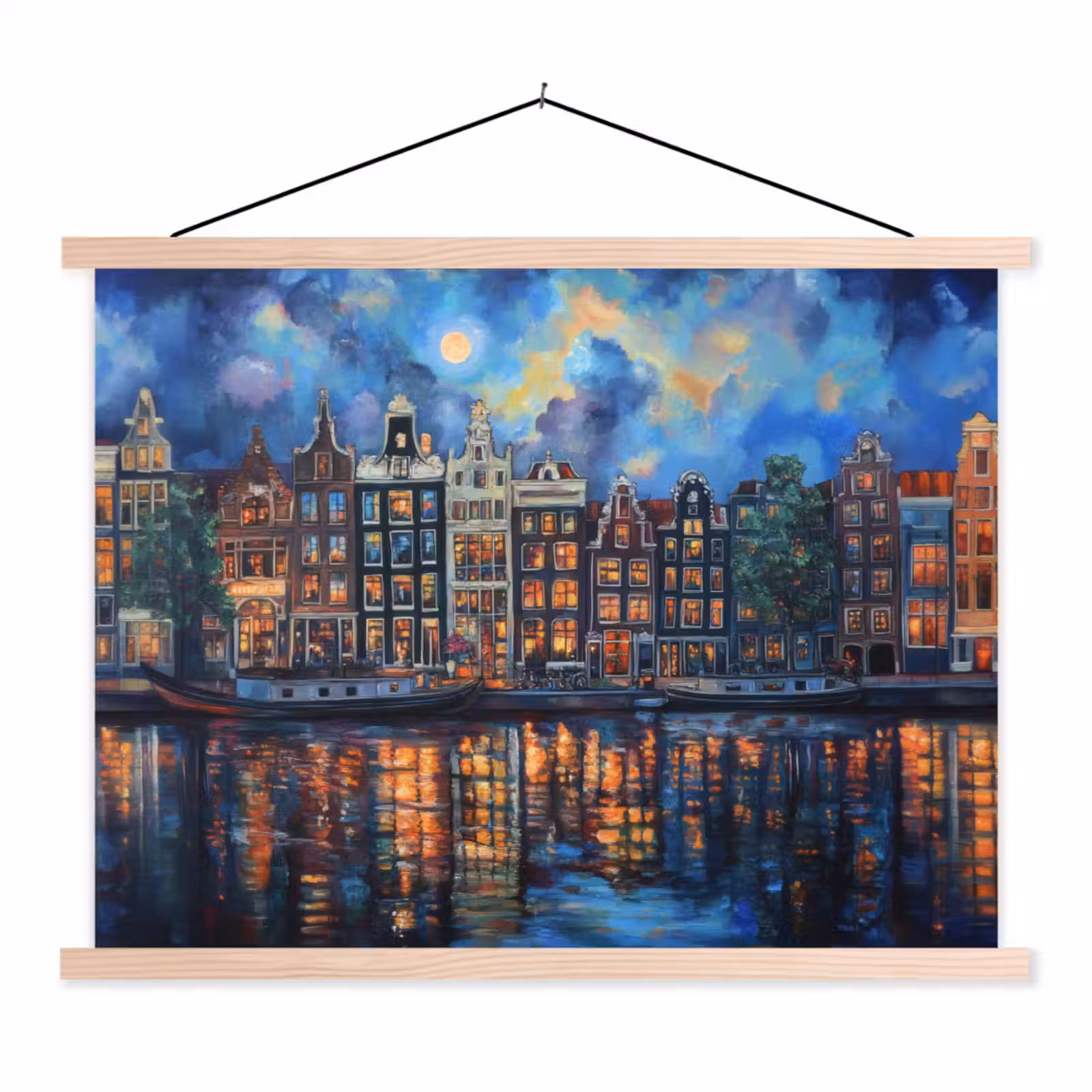 Schoolplaat - Grachten Amsterdam - Huizen - Stad - Kleurrijk — 1