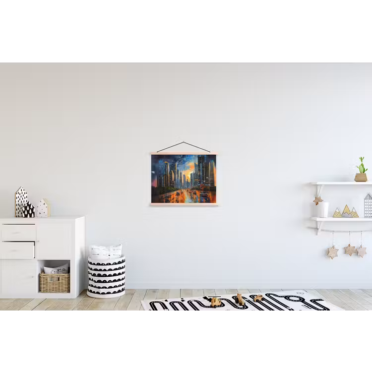 Schoolplaat - Auto - Skyline - Zon - Blauw — 3