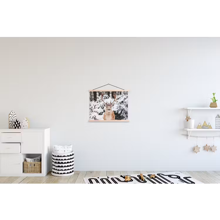 Schoolplaat - Hert - Sneeuw - Winter - Bos - Dieren — 3