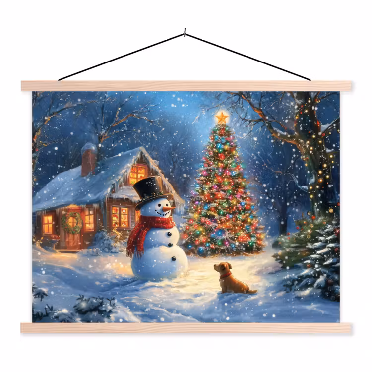 Schoolplaat - Kerstwonder - Winteravond - Kleurrijk — 1