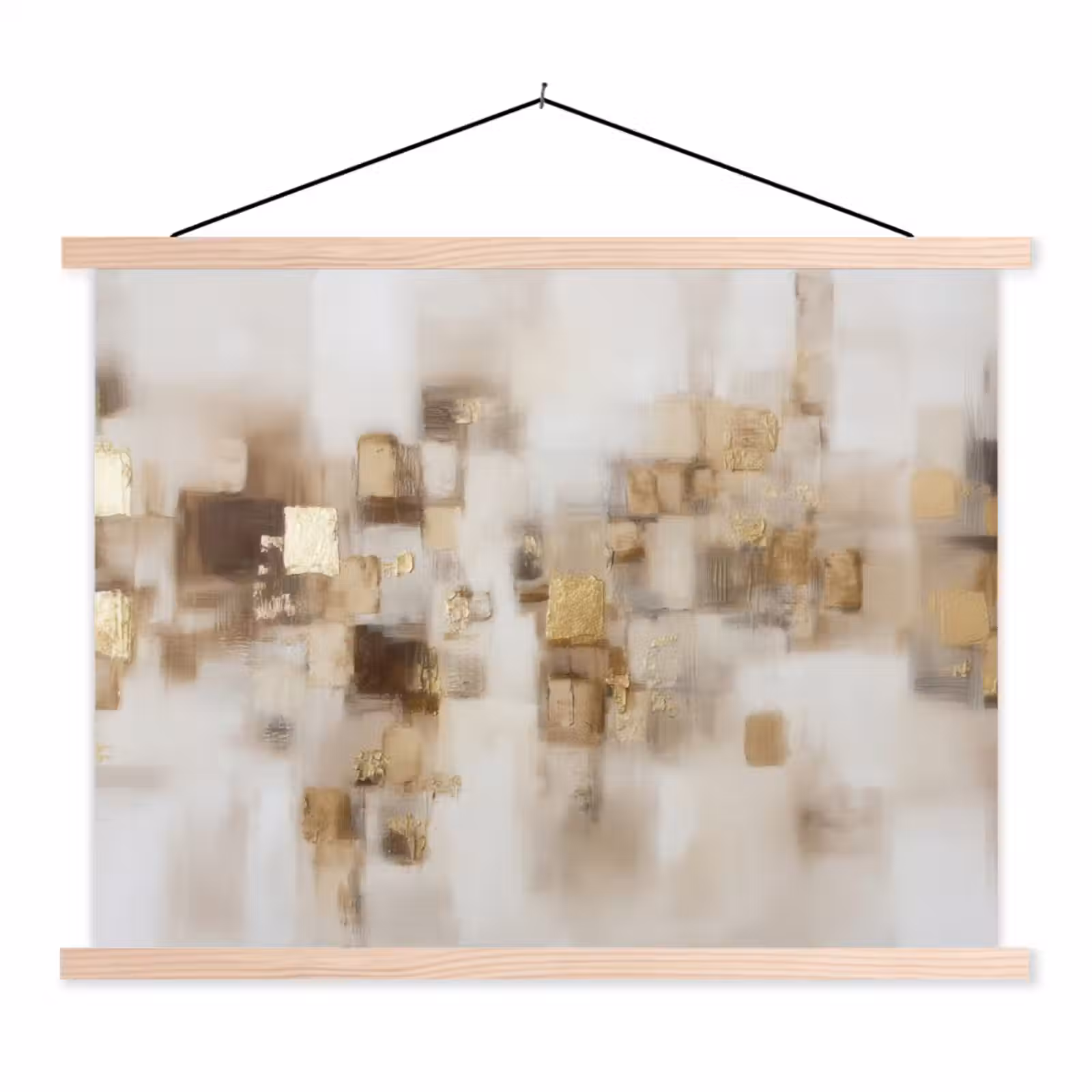 Schoolplaat - Abstracte vierkanten - Aardetonen - Mistig — 1