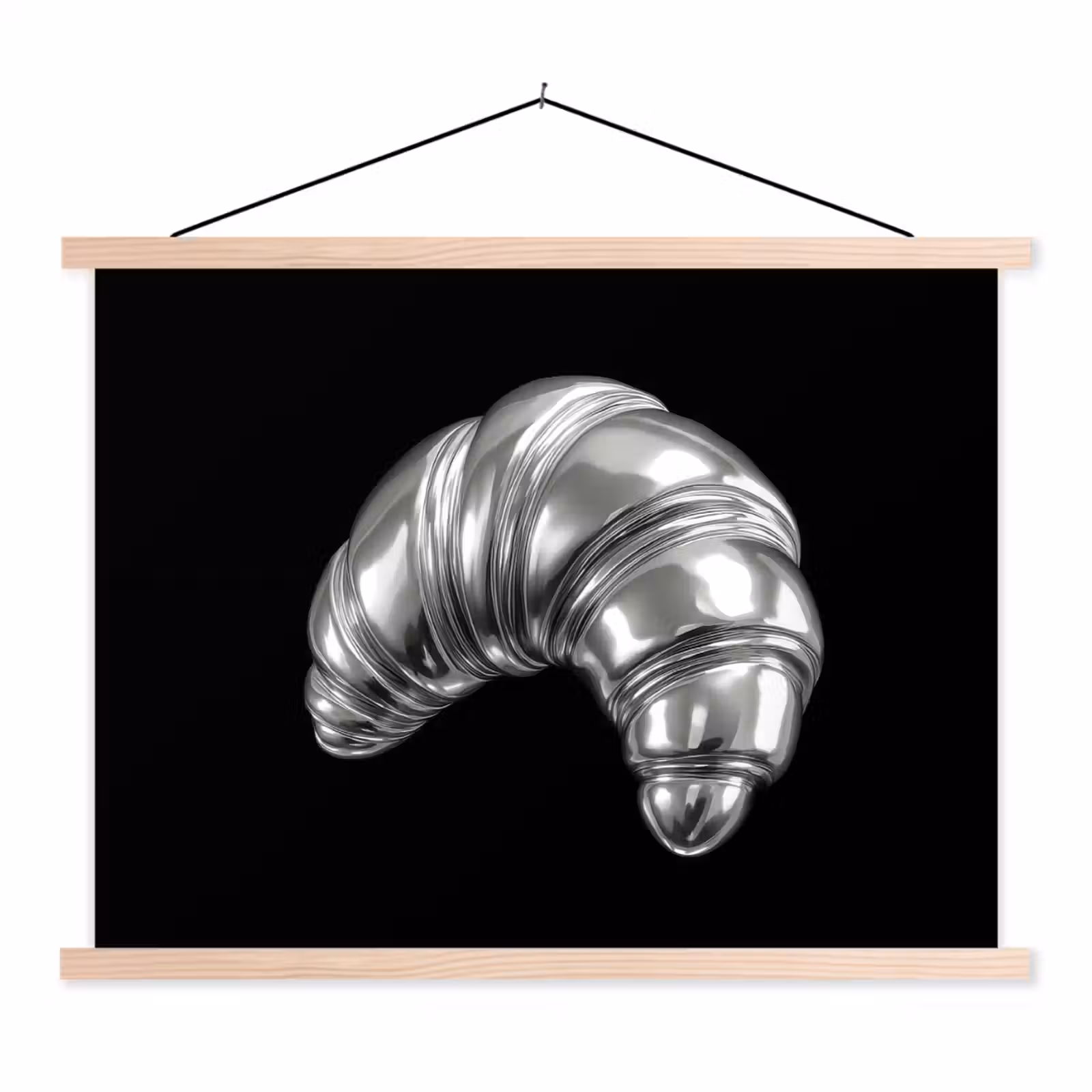 Schoolplaat - Croissant - Metaal - Zilver — 1
