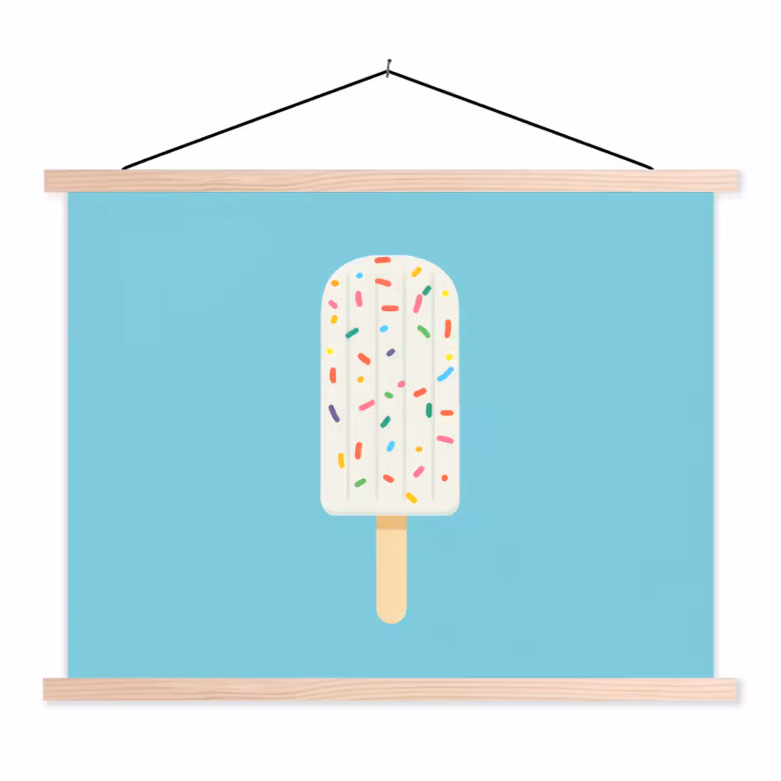 Schoolplaat - Ijsje - Stokje - Sprinkles - Lichtblauw — 1
