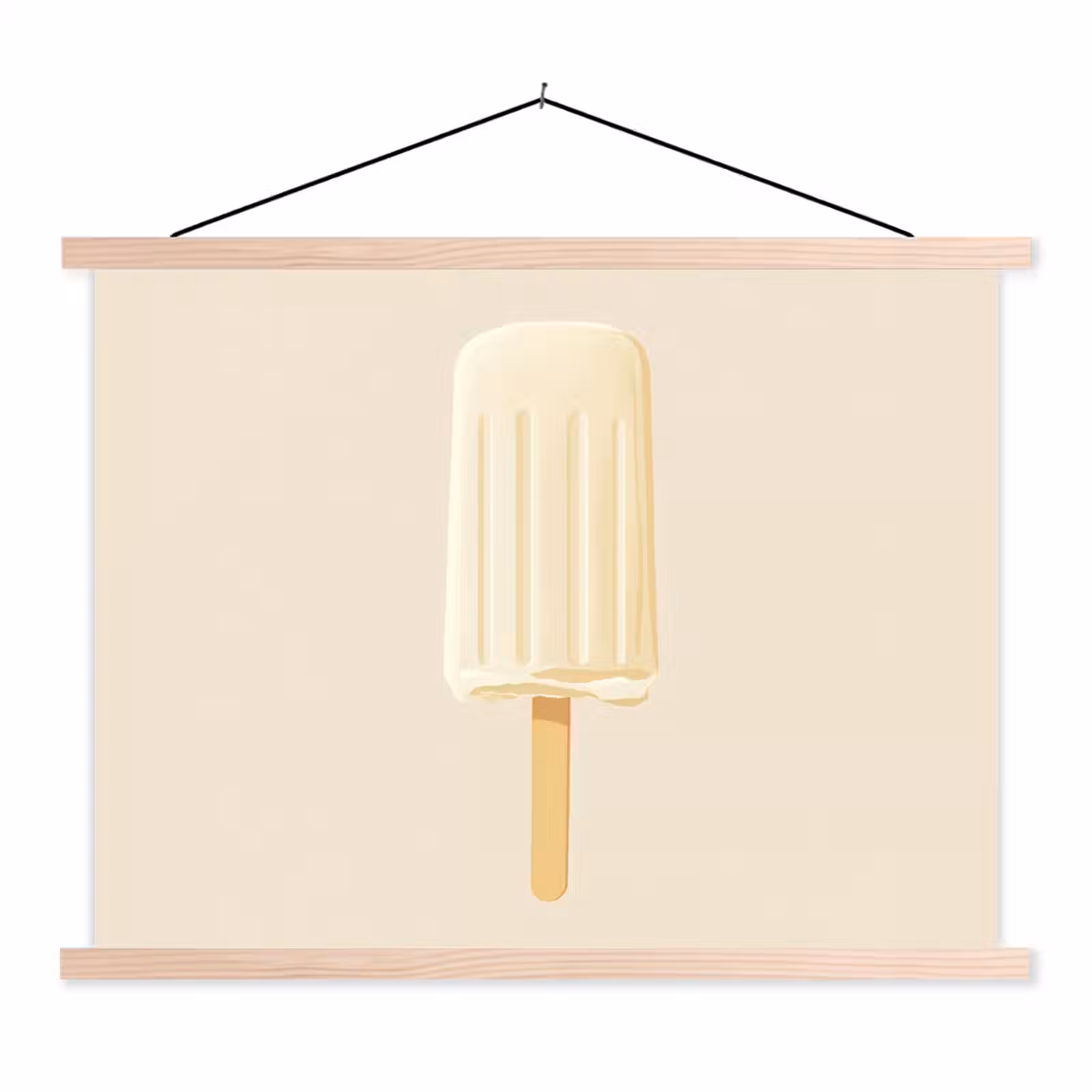 Schoolplaat - Minimalistisch - Waterijsje - Stokje - Beige — 1