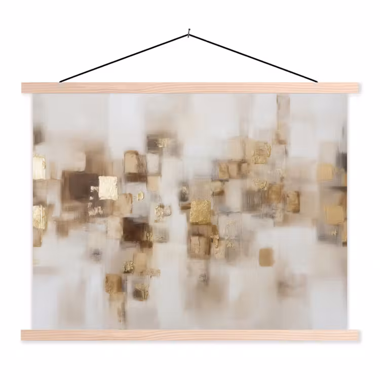 Schoolplaat - Abstracte vierkanten - Aardetonen - Mistig — 1