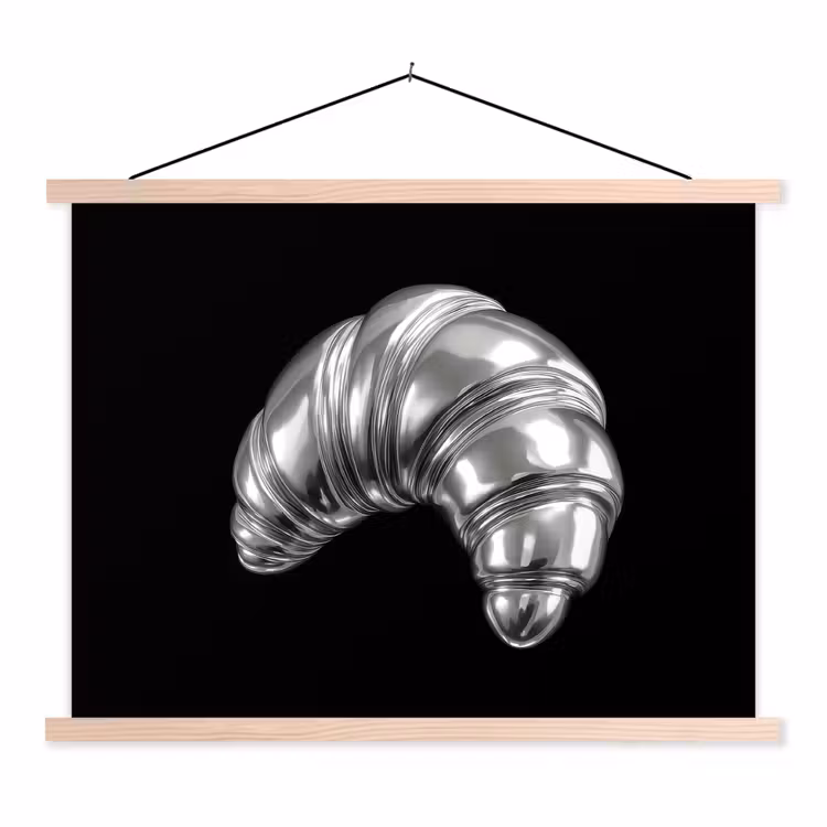 Schoolplaat - Croissant - Metaal - Zilver — 1